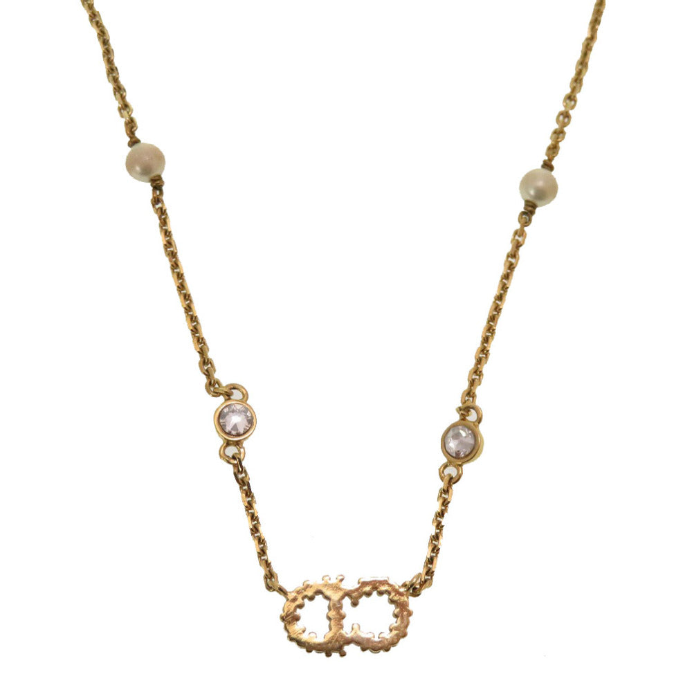 Christian Dior Necklace Stone, Metal gold ClairDLune CD logo Women