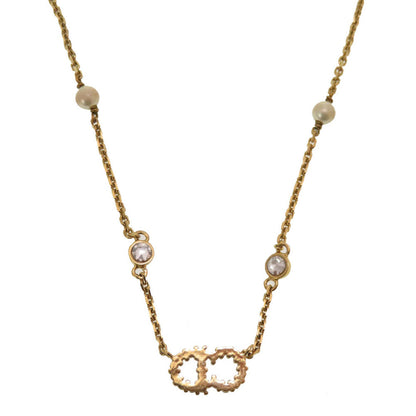 Christian Dior Necklace Stone, Metal gold ClairDLune CD logo Women
