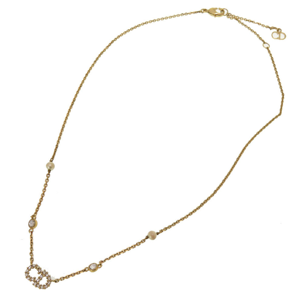 Christian Dior Necklace Stone, Metal gold ClairDLune CD logo Women