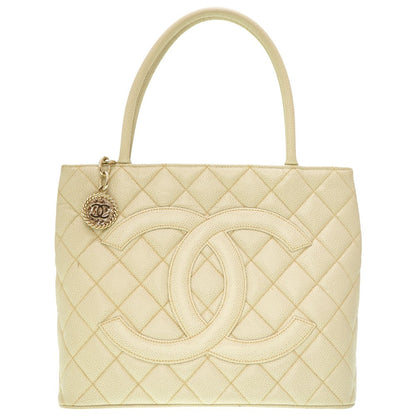 CHANEL Tote Bag Caviar skin Ivory Grey Replica Tote Women