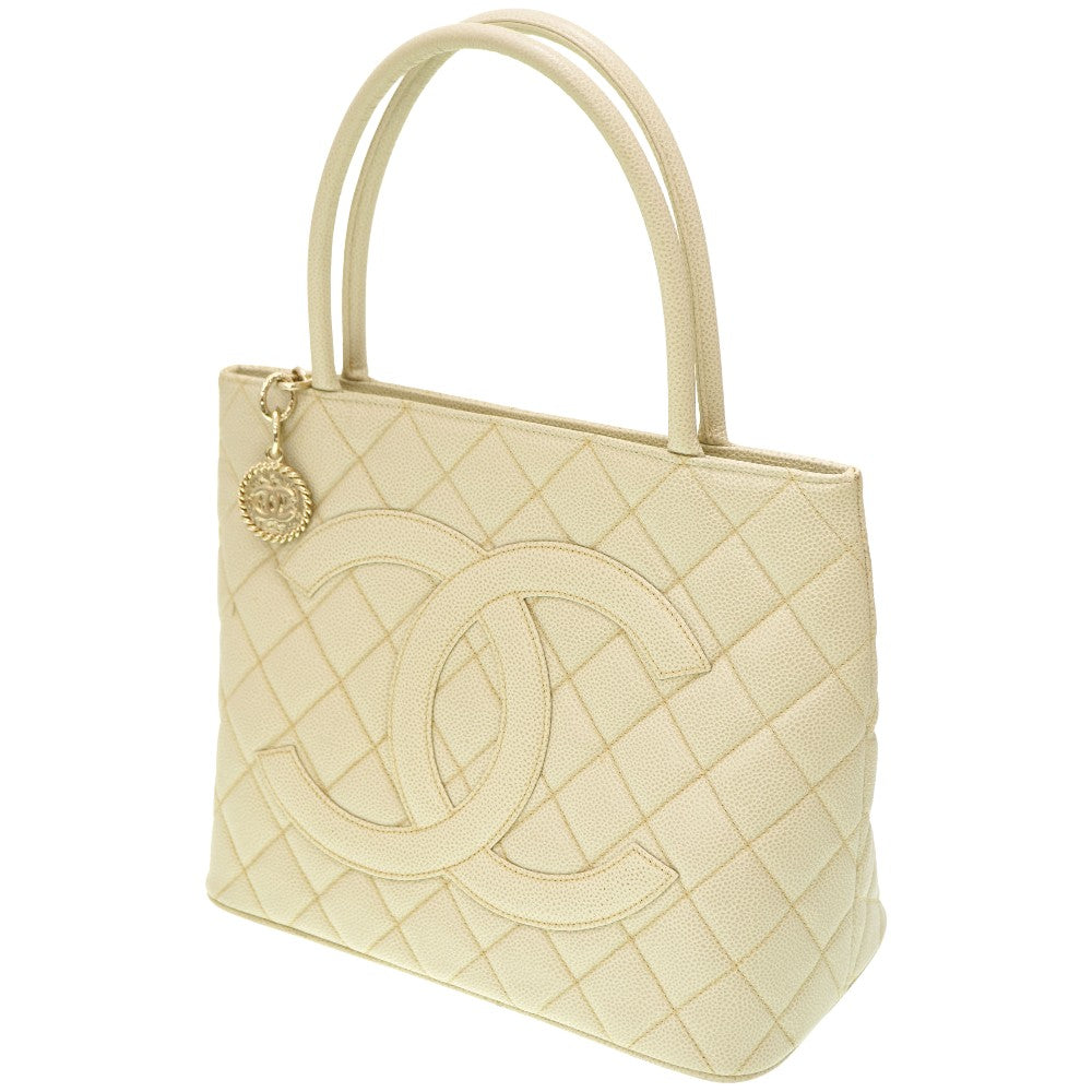 CHANEL Tote Bag Caviar skin Ivory Grey Replica Tote Women