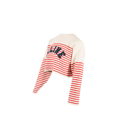 Celine Size Striped Logo Sweater Cotton/Polyamide Red/White