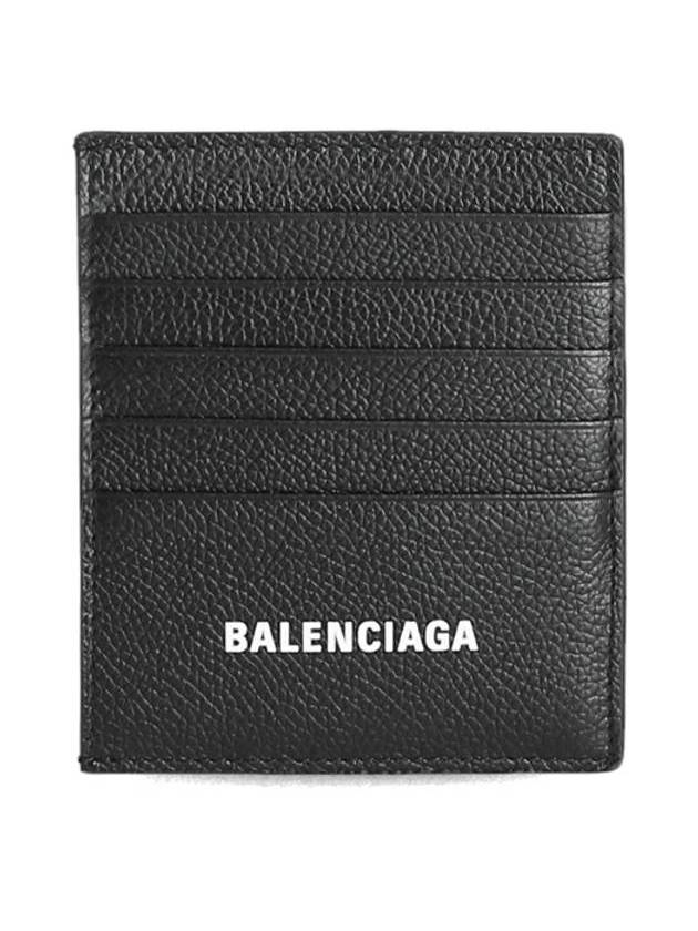 Luxury Balenciaga Trending 2025 Logo Vertical Card Wallet Black