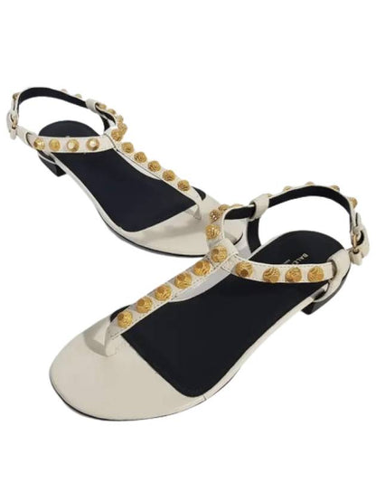 Luxury Balenciaga Trending 2025 Stud Strap Sandals White