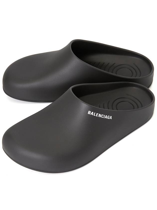 Luxury Balenciaga Trending 2025 Logo Pool Closed Mule Black