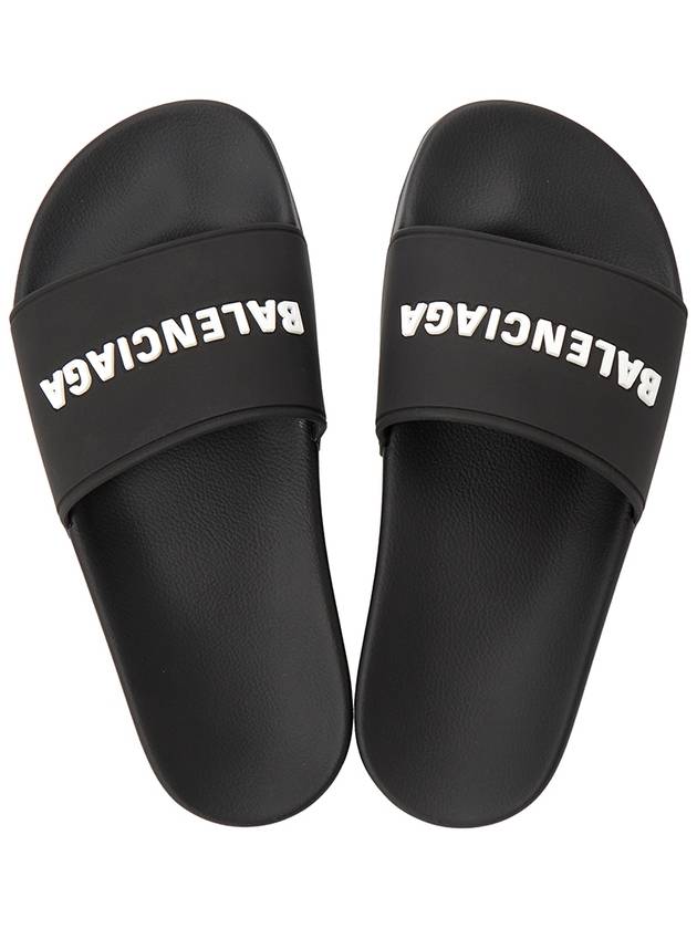 Luxury Balenciaga Trending 2025 Logo Slippers Black