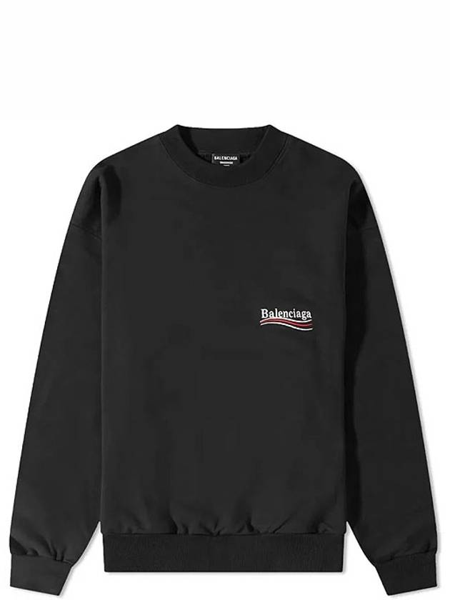 Luxury Balenciaga Trending 2025 Political Campaign Regular Fit Sweatshirt Black