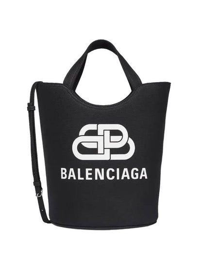 Luxury Balenciaga Trending 2025 Wave Logo Medium Tote Bag Black