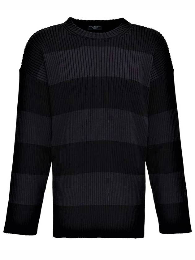 Luxury Balenciaga Trending 2025 Back BB Logo Stripe Cotton Knit Top Black