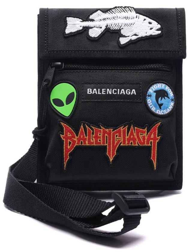 Luxury Balenciaga Trending 2025 Explorer Pouch Strap Cross Bag Black