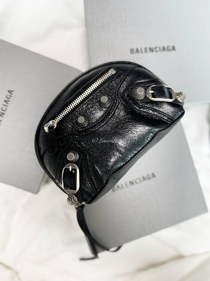 Luxury Balenciaga Trending 2025 Le Cagole Small Cosmetic Pouch Bag Black