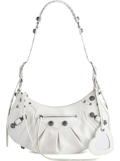 Luxury Balenciaga Trending 2025 Le Cagole Small Leather Shoulder Bag White