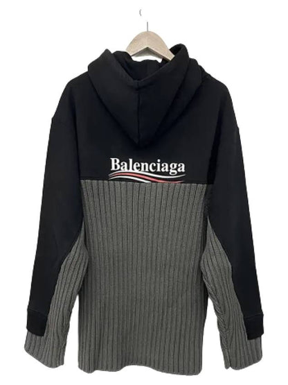 Luxury Balenciaga Trending 2025 Wave Logo Knit Hoodie Black