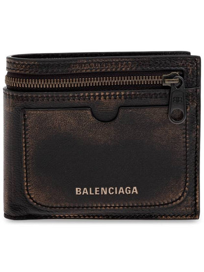 Luxury Balenciaga Trending 2025 Luxury Balenciaga Trending 2025 Leather Wallet With Logo, Men's, Brown