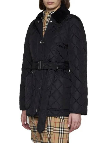 Luxury Burberry Diamond Quilted Nylon Jacket Black