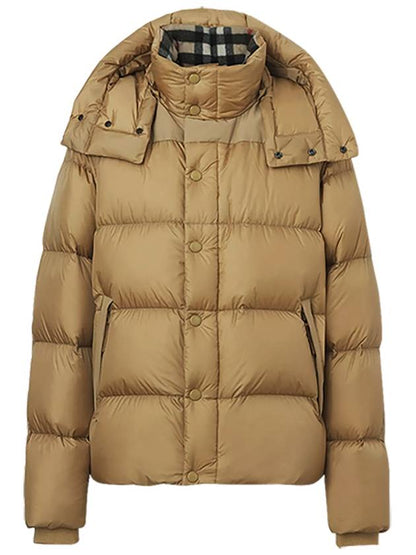 Luxury Burberry Detachable Sleeve Hooded Padding Beige