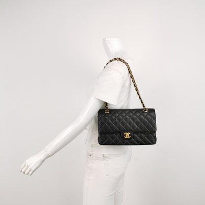 Chanel Classic Flap Medium Black Caviar Leather Gold Hardware, 2014