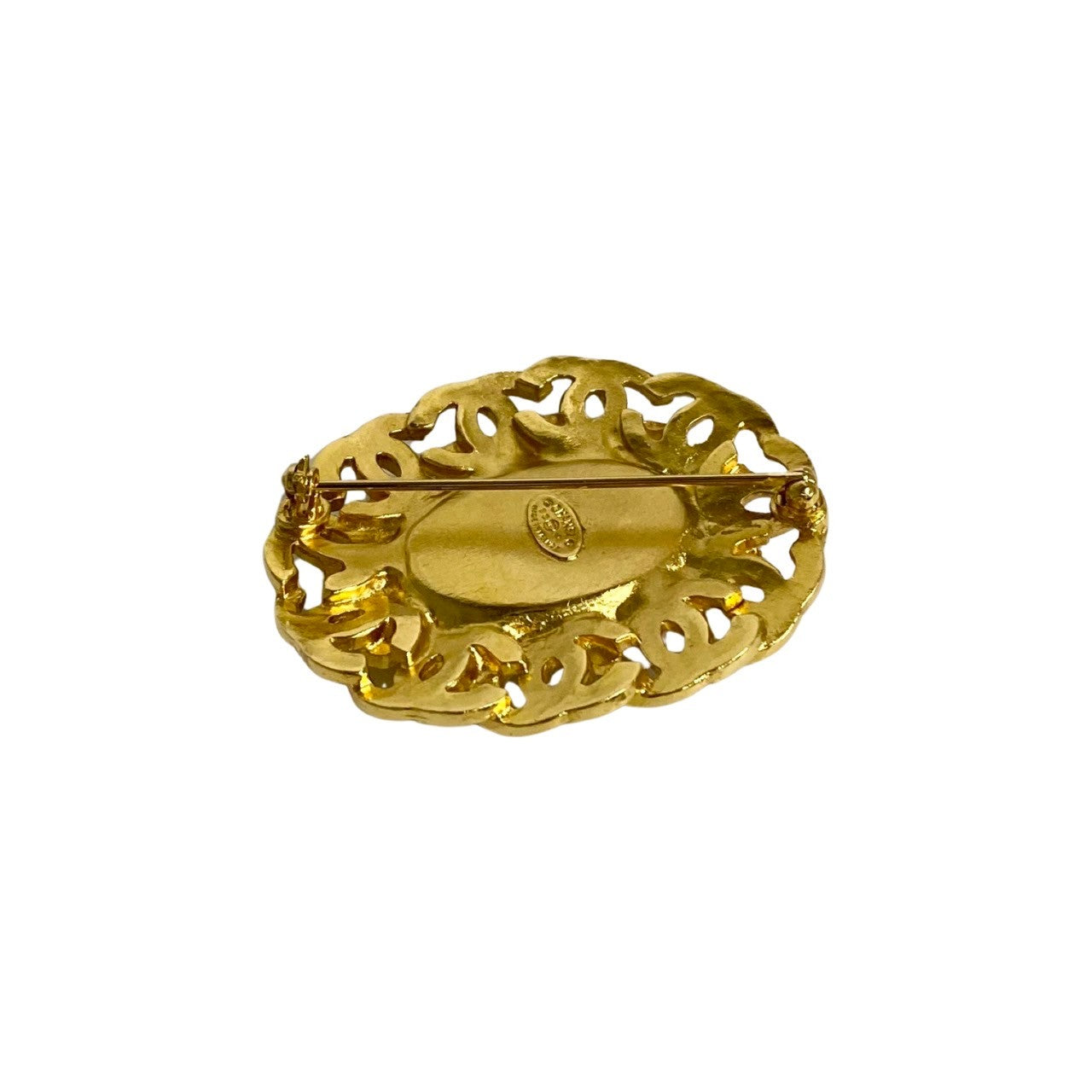 CHANEL Brooch Gold Plated, Stone gold COCO Mark colored stone Women