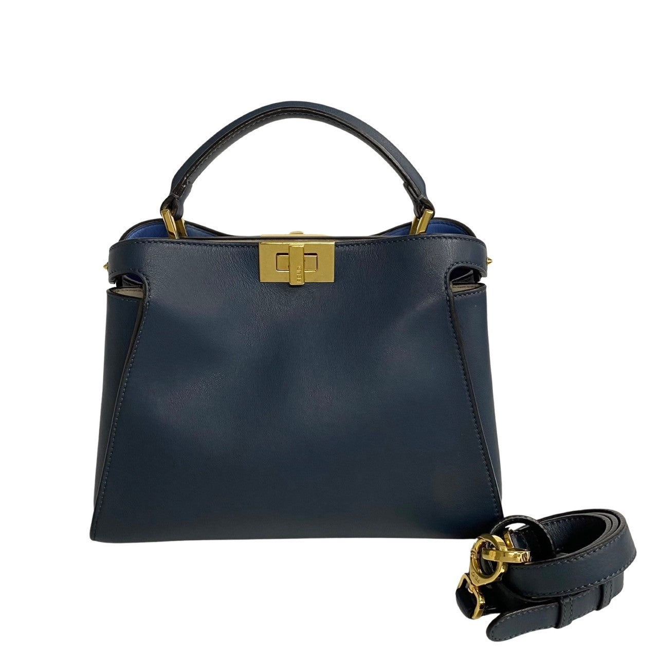 FENDI Shoulder Bag leather blue Peekaboo Iconic Essential Women