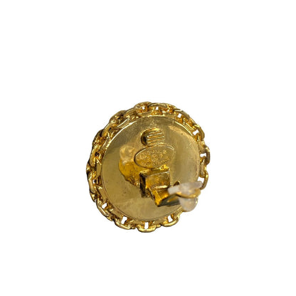 CHANEL Earring Gold Plated black Women
