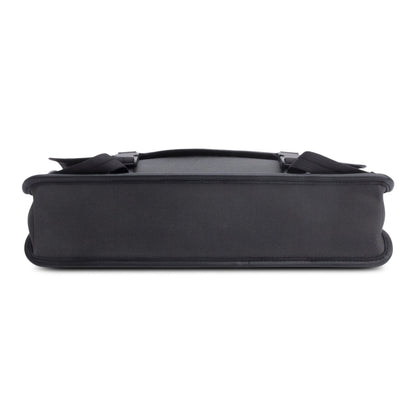 Bottega Veneta  Black Intrecciato Leather Canvas Flap Messenger Bag