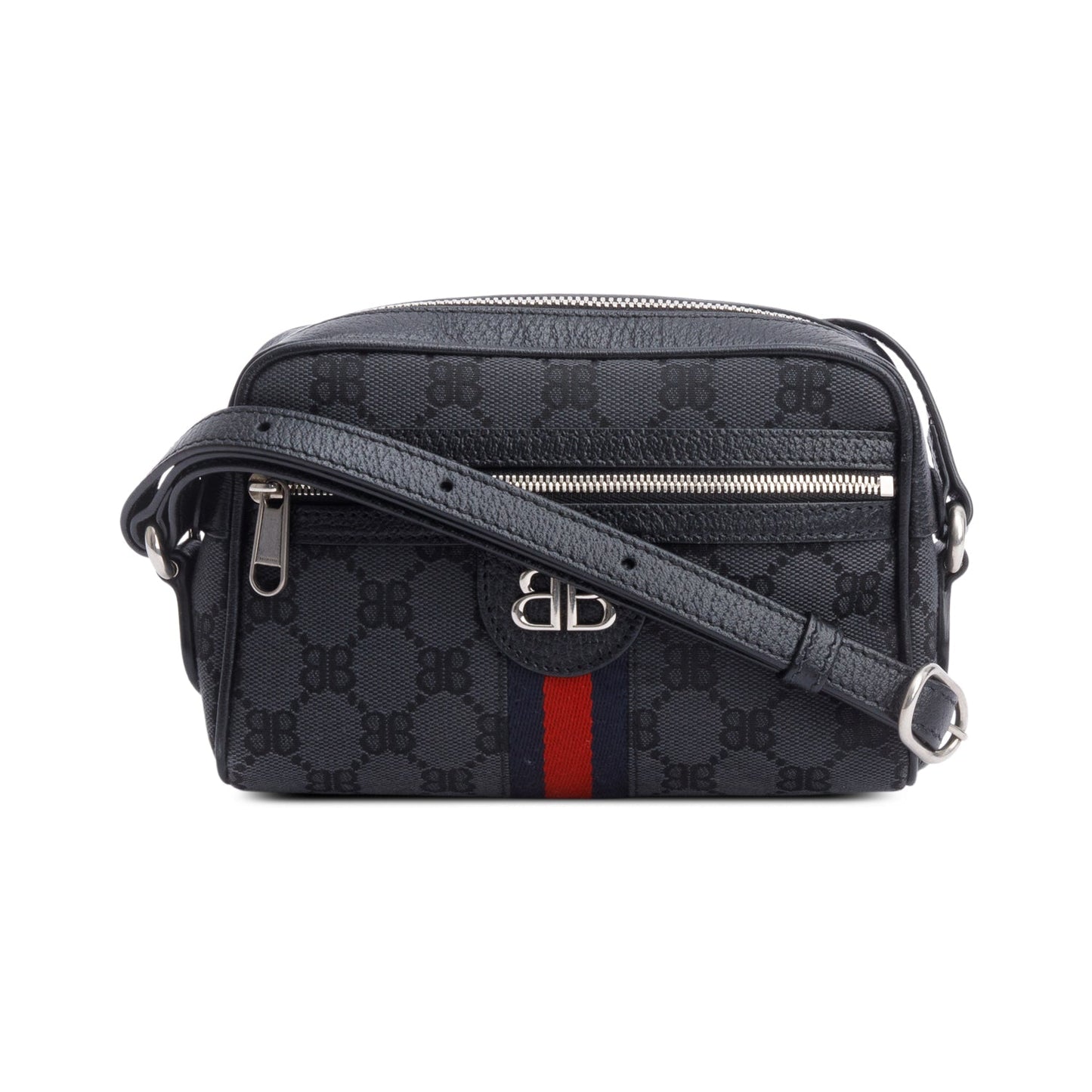 Gucci X Balenciaga The Hacker Project Black BB Canvas Web Mini Camera Bag