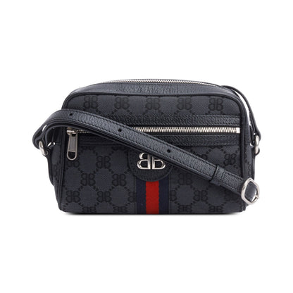 Gucci X Balenciaga The Hacker Project Black BB Canvas Web Mini Camera Bag