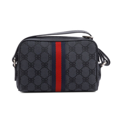 Gucci X Balenciaga The Hacker Project Black BB Canvas Web Mini Camera Bag