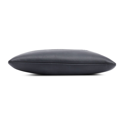 Christian Dior Black calfskin Leather Logo Strip Zip Pouch