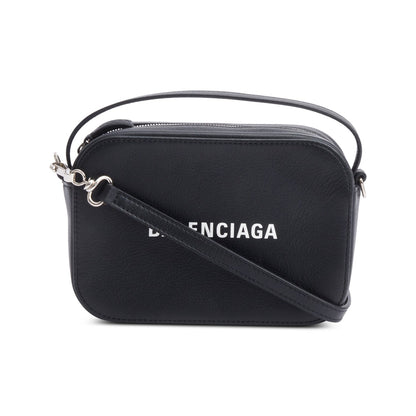 Balenciaga Black Calfskin Leather Logo Mini Cash Crossbody