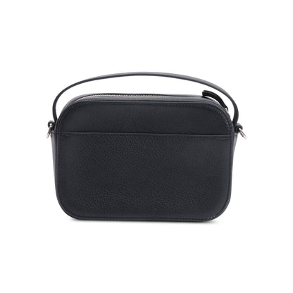 Balenciaga Black Calfskin Leather Logo Mini Cash Crossbody