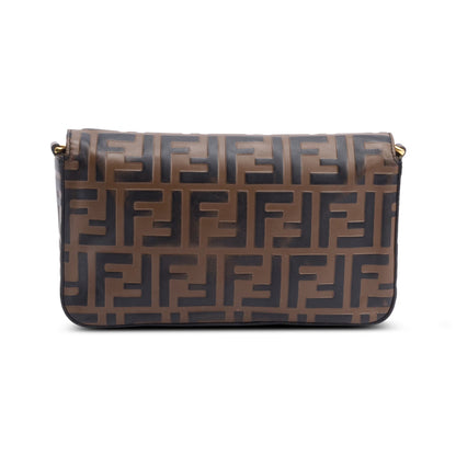 Fendi Brown FF Embossed Leather F is Fendi Envelope Wallet on Chain