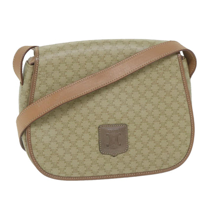 Luxury CELINE Macadam Canvas Shoulder Bag Beige  60065