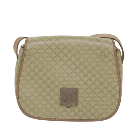 Luxury CELINE Macadam Canvas Shoulder Bag Beige  60065