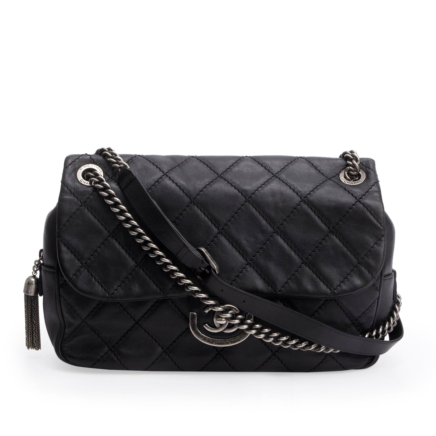 Chanel Black Quilted Calfskin Leather Paris-Edinburgh Coco Sporran Flap Bag