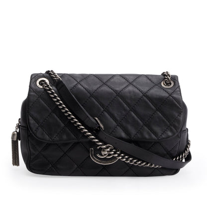 Chanel Black Quilted Calfskin Leather Paris-Edinburgh Coco Sporran Flap Bag
