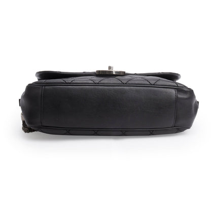Chanel Black Quilted Calfskin Leather Paris-Edinburgh Coco Sporran Flap Bag