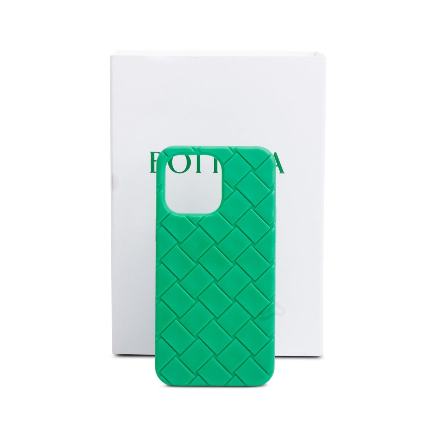 Bottega Veneta Green Intreccio Rubber Silicon iPhone 16 Pro Max Case