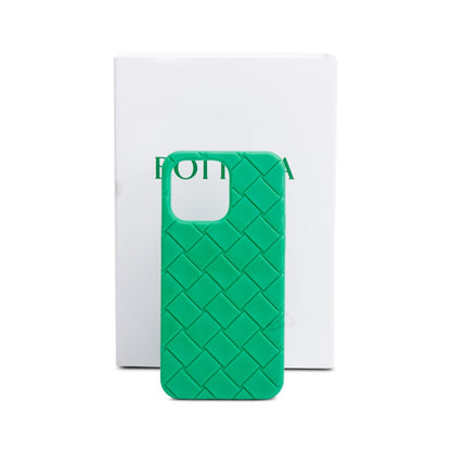 Bottega Veneta Green Intreccio Rubber Silicon iPhone 16 Pro Max Case