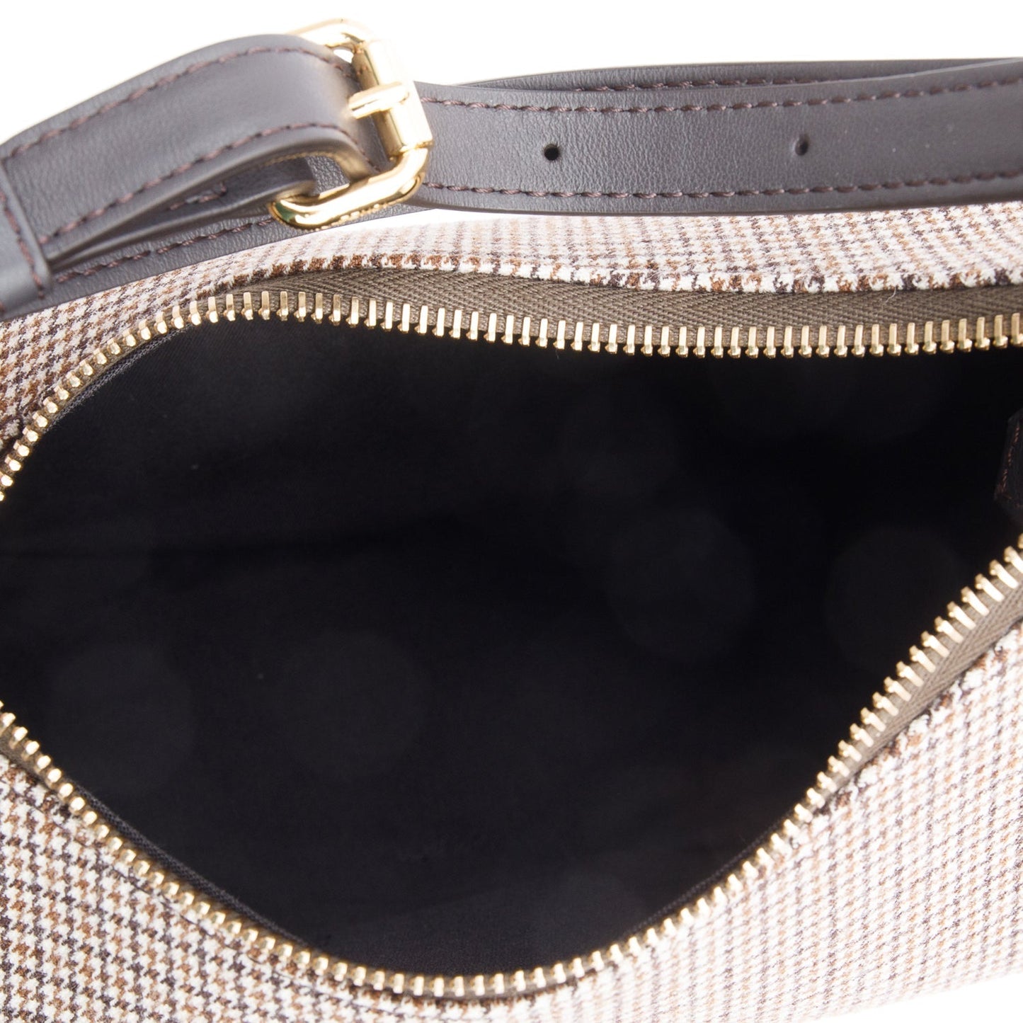 Fendi Brown Houndstooth Wool Small Fendigraphy Bag