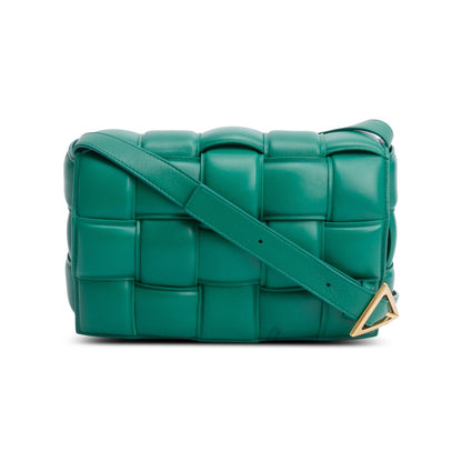 Bottega Veneta Green Nappa Maxi Intreccio Padded Cassette Crossbody Bag