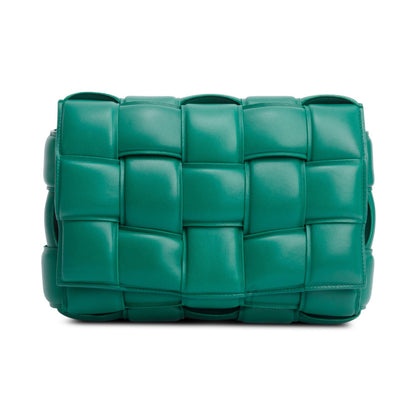 Bottega Veneta Green Nappa Maxi Intreccio Padded Cassette Crossbody Bag