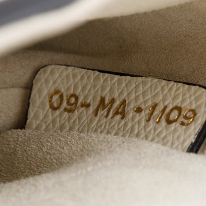 Christian Dior White Grained Calfskin Leather Mini Saddle Bag