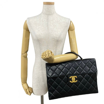 CHANEL Business bag lambskin black COCO Mark Matrasse mens