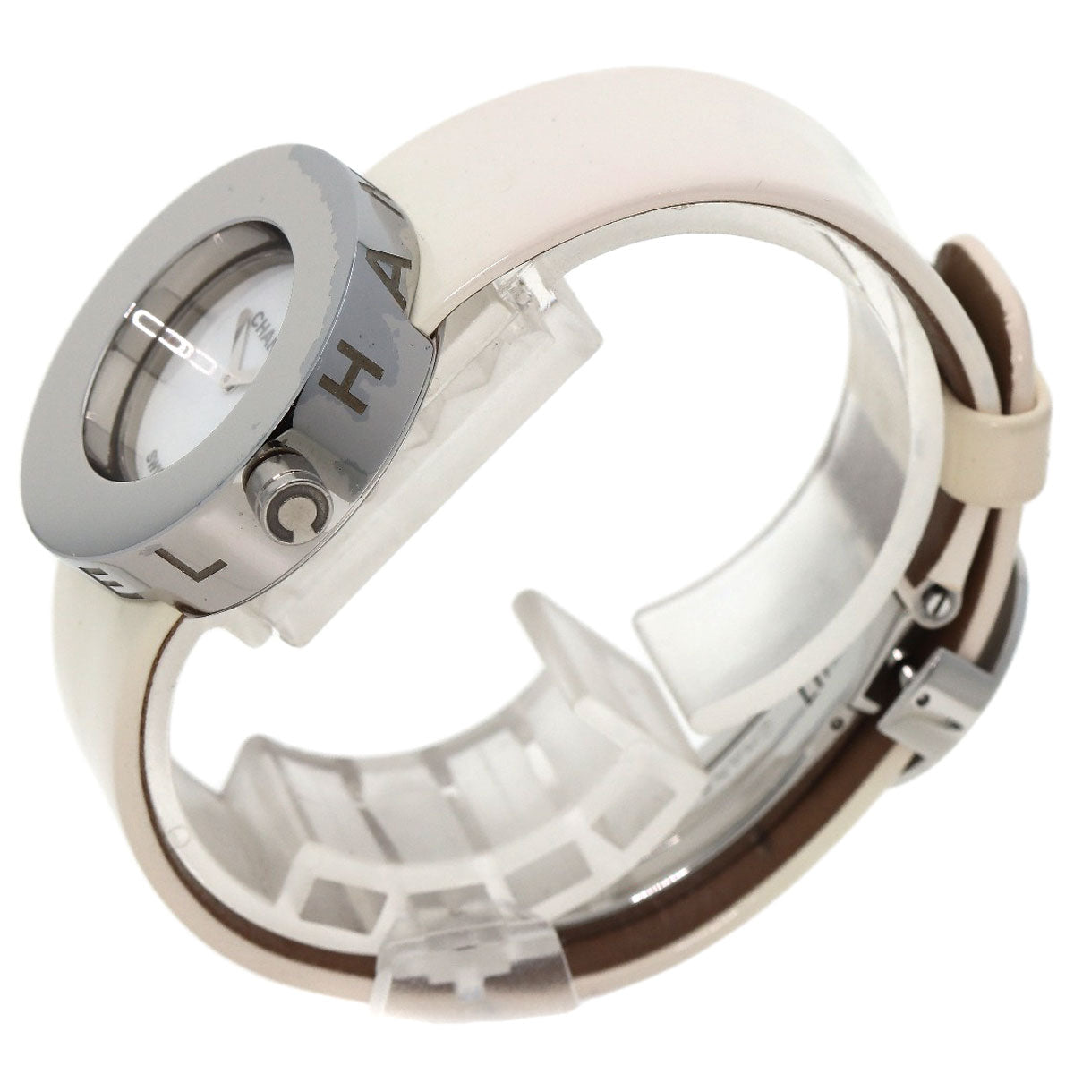 CHANEL Watches Quartz H0580 Metal, Leather Silver La Ronde white dial Women