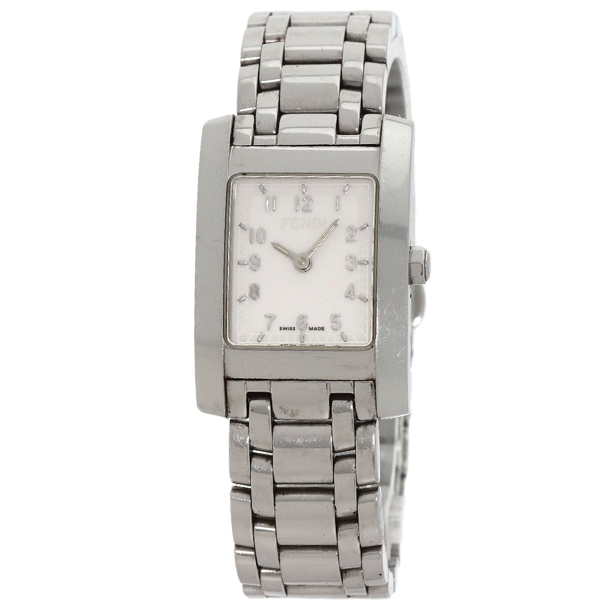 FENDI Watches Quartz 7000L Stainless Steel Silver Square face white dial