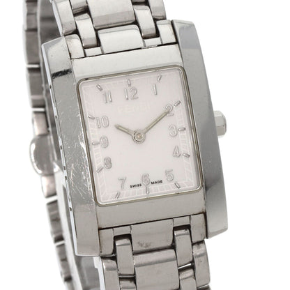 FENDI Watches Quartz 7000L Stainless Steel Silver Square face white dial