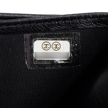 Chanel Black Quilted Lambskin Boy Flap Compact Wallet