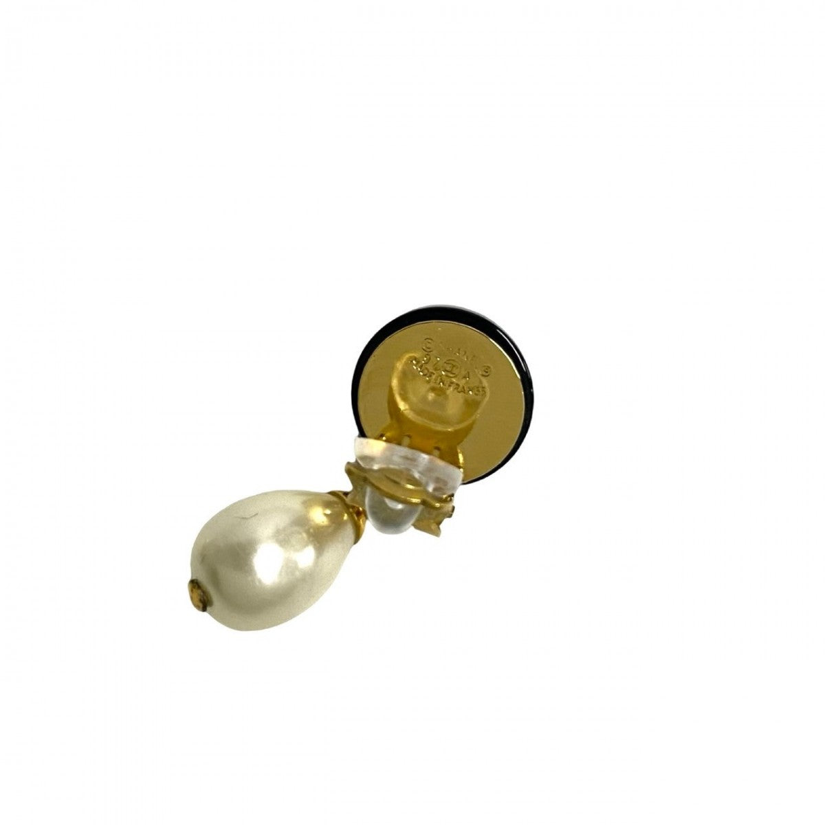 CHANEL Earring Faux Pearl, Gold Plated gold COCO Mark Women