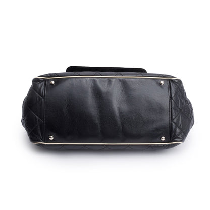 Chanel Black Quilted Calfskin Leather Medium East West Mademoiselle Accordion Reissue Flap Bag